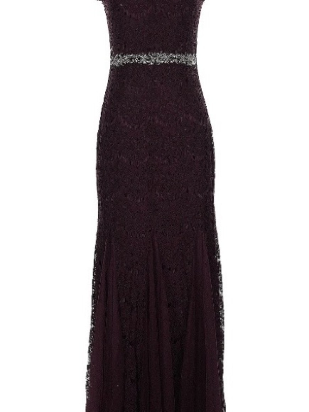 Betsy & Adam Plum Lace Maxi with Beaded Waistband